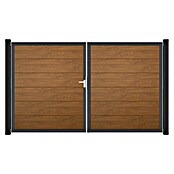 GroJa BasicLine Gartentor (300 x 180 cm, Golden Oak (DB703), Kunststoff, DIN Anschlag: Links) | BAUHAUS