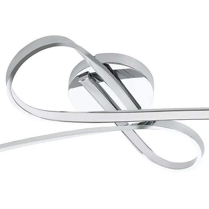 Eglo Selvina LED-Deckenleuchte - 20 W, L x B x H: 70 x 42 x 15 cm, Chrom, Weiß, Warmweiß - Moderne LED-Deckenleuchte mit geschwungenen Chromarmen, die ein elegantes und helles Ambiente schafft. Ideal für Wohn- und Schlafräume.