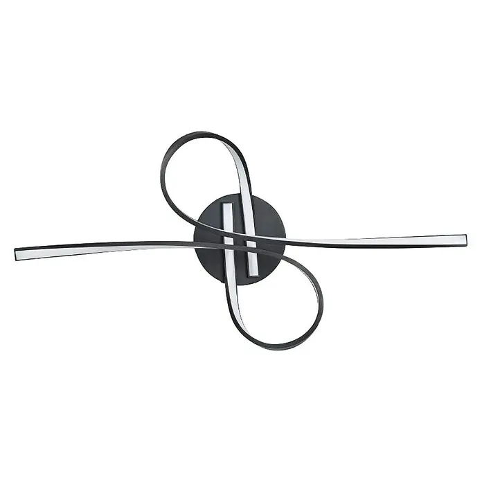 Eglo Selvina LED-Deckenleuchte SELVINA 1 - 19 W, L x B x H: 69 x 28 x 150 cm, Schwarz, Warmweiß - Eine moderne LED-Deckenleuchte mit geschwungenen Elementen und einer eleganten Farbgebung in Schwarz und Silber.