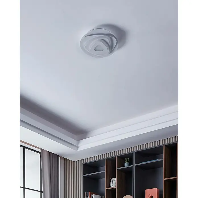 Eglo LED-Deckenleuchte rund PALAGIANO - 14,7 W, Ø x H: 30 x 5,5 cm, Weiß, Neutralweiß, 2.100 lm - Weiße, mehrschichtige, moderne Deckenleuchte.