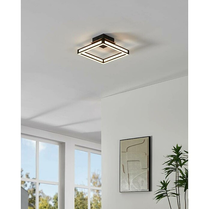 Eglo LED-Deckenleuchte ALTAFLOR (11,2 W, L x B x H: 31,5 x 31,5 x 70 cm, Schwarz, Warmweiß) | BAUHAUS