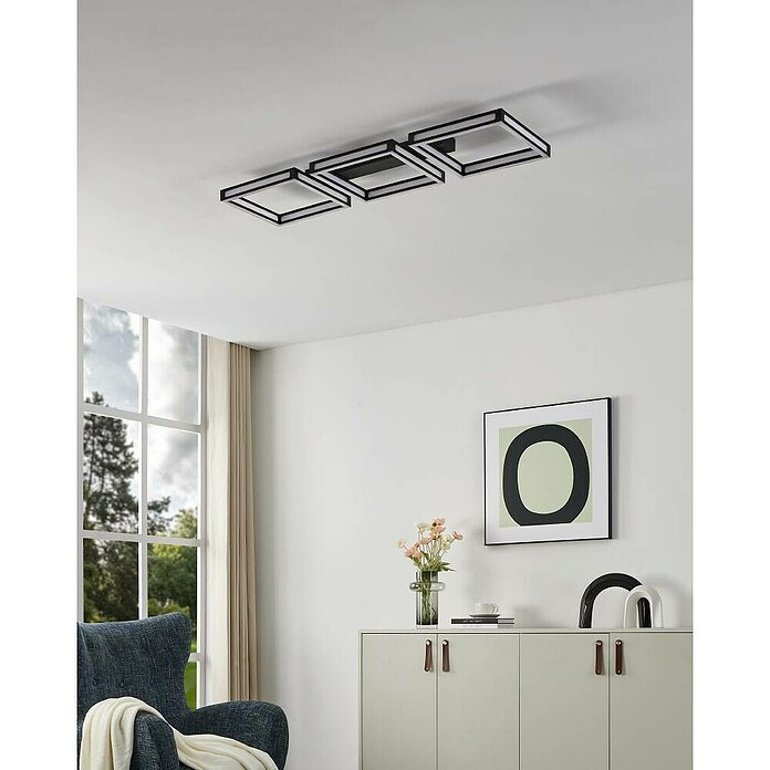 Eglo LED-Deckenleuchte ALTAFLOR (33,6 W, L x B x H: 100 x 31,5 x 70 cm, Schwarz, Warmweiß) | BAUHAUS