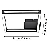 Eglo LED-Deckenleuchte ALTAFLOR (11,2 W, L x B x H: 31,5 x 31,5 x 70 cm, Schwarz, Warmweiß) | BAUHAUS