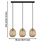 Eglo Dembleby Lámpara colgante (3 × 40 W, Natural, Altura: 110 cm)