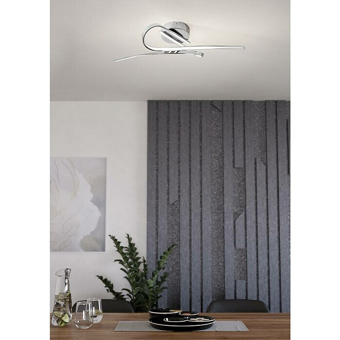 Eglo Selvina LED stropna svjetiljka  (20 W, D x Š x V: 70 x 42 x 15 cm, Srebrna, Topla bijela) | BAUHAUS