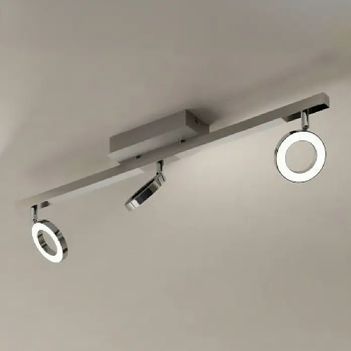 Eglo LED-Deckenstrahler Cardillio 1 - 16,5 W, Chrom, Warmweiß - Moderne Deckenleuchte mit drei runden LED-Strahlern an einer Schiene, ideal für stilvolle Beleuchtung und Akzente in jedem Raum.