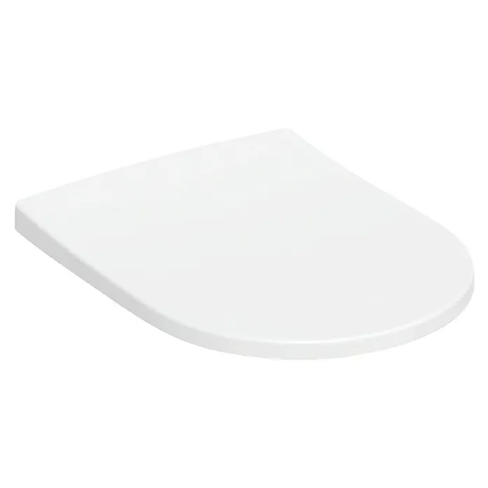 Geberit Acanto WC-Sitz - Duroplast, Weiß, Mit Absenkautomatik - Weißer, D-förmiger Toilettensitz, aus Keramik oder Kunststoff gefertigt.