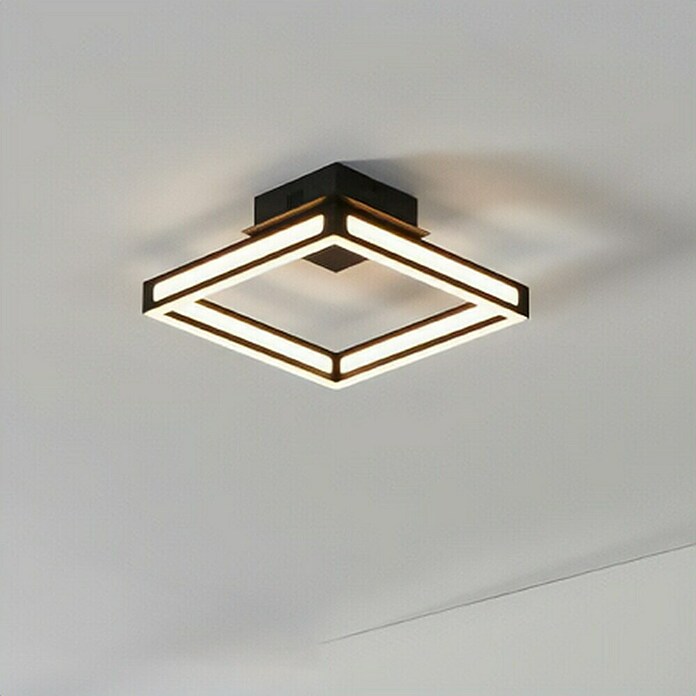 Eglo LED-Deckenleuchte ALTAFLOR (11,2 W, L x B x H: 31,5 x 31,5 x 70 cm, Schwarz, Warmweiß) | BAUHAUS