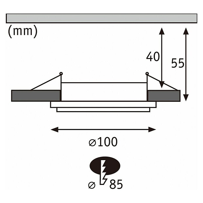 Paulmann Einbauleuchte Sormus (6,5 W, Ø x H: 10 x 3,3 cm, Chrom matt, 1 Stk., Warmweiß) | BAUHAUS