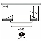 Paulmann Einbauleuchte Sormus (6,5 W, Ø x H: 10 x 3,3 cm, Chrom matt, 1 Stk., Warmweiß) | BAUHAUS
