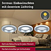Paulmann Einbauleuchte Sormus (6,5 W, Ø x H: 10 x 3,3 cm, Chrom matt, 1 Stk., Warmweiß) | BAUHAUS