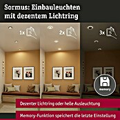 Paulmann Einbauleuchte Sormus (6,5 W, Ø x H: 10 x 3,3 cm, Chrom matt, 1 Stk., Warmweiß) | BAUHAUS