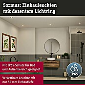 Paulmann Einbauleuchte Sormus (6,5 W, Ø x H: 10 x 3,3 cm, Chrom matt, 1 Stk., Warmweiß) | BAUHAUS