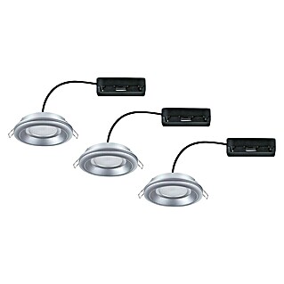 Paulmann Einbauleuchten-Set Sormus (19,5 W, Ø x H: 10 x 3,3 cm, Chrom matt, 3 Stk., Warmweiß)