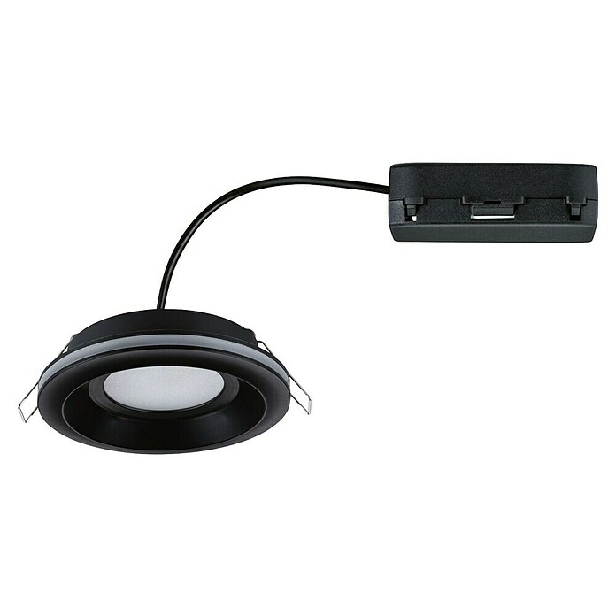Paulmann Foco empotrable Sormus (6,5 W, Ø x Al: 10 x 3,3 cm, Negro, 1 ud., Blanco cálido) | BAUHAUS