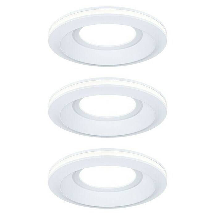 Paulmann Einbauleuchten-Set Sormus (19,5 W, Ø x H: 10 x 3,3 cm, Weiß, 3 Stk., Warmweiß) | BAUHAUS