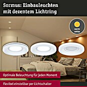 Paulmann Einbauleuchten-Set Sormus (19,5 W, Ø x H: 10 x 3,3 cm, Weiß, 3 Stk., Warmweiß) | BAUHAUS