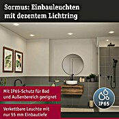 Paulmann Einbauleuchten-Set Sormus (19,5 W, Ø x H: 10 x 3,3 cm, Weiß, 3 Stk., Warmweiß) | BAUHAUS