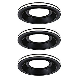 Paulmann Set de focos empotrables Sormus (19,5 W, Ø x Al: 10 x 3,3 cm, Negro, 3 ud., Blanco cálido)