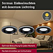 Paulmann Einbauleuchten-Set Sormus (19,5 W, Ø x H: 10 x 3,3 cm, Schwarz, 3 Stk., Warmweiß) | BAUHAUS