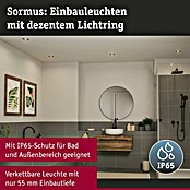 Paulmann Einbauleuchten-Set Sormus (19,5 W, Ø x H: 10 x 3,3 cm, Schwarz, 3 Stk., Warmweiß) | BAUHAUS