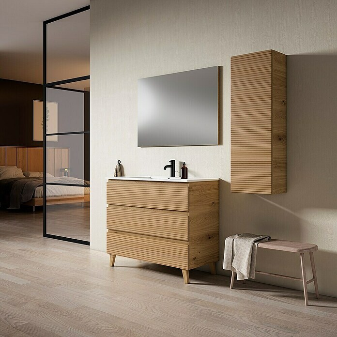 Mueble de lavabo Naomi (L x An x Al: 45 x 80 x 85 cm, Roble garriga) | BAUHAUS