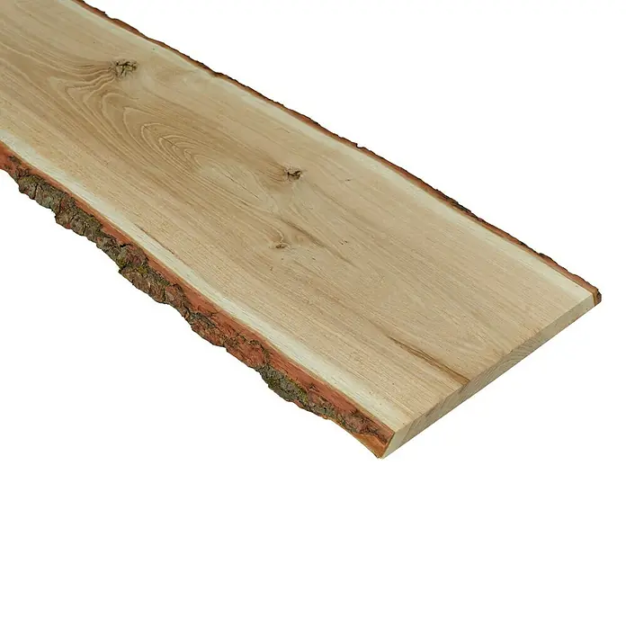 Blockware - Eiche, Anfallende Breite: 36 cm - 40 cm, 200 x 2,6 cm - Attraktives naturbelassenes Holzbrett mit individueller Maserung und rustikaler Baumkante für vielfältige Gestaltungsmöglichkeiten.