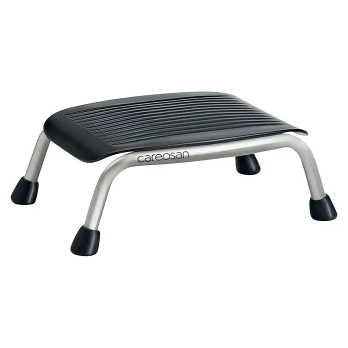 careosan Badschemel Trust Step - 31 x 42 x 17 cm, Belastbarkeit: 150 kg, Schwarz/Chrom - Der Careosan Trittschemel mit silberfarbenem Gestell und rutschfester, geriffelter Oberfläche bietet sicheren Stand und Komfort. Ideal für den Alltag.