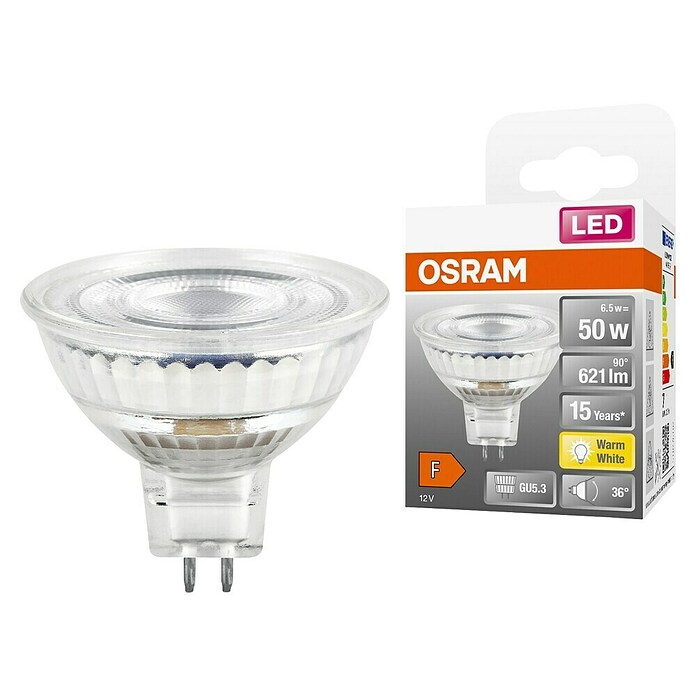 Osram LED-Leuchtmittel Star MR16 (7,2 W, 36°, Nicht Dimmbar, Warmweiß)