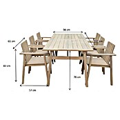 Sunfun Komplet lounge pohištva Alex  (7 -del., Akacijev les, Natur) | 8303 - Loungeset | ICAE - Sommermöbel Loungemöbel | ICA - Sommermöbel | IC - Freizeit im Garten | I - Stadtgarten | BAUHAUS