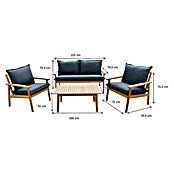 Sunfun Conjunto de muebles Edis (4 pzs., Madera de acacia, Marrón/Antracita) | BAUHAUS