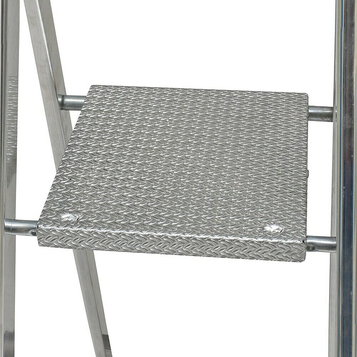 Krause Monto Stufenstehleiter Solido (Arbeitshöhe: 2,85 m, Anzahl Tritte: 4 Stufen, Tiefe Stufen: 80 mm, Aluminium)