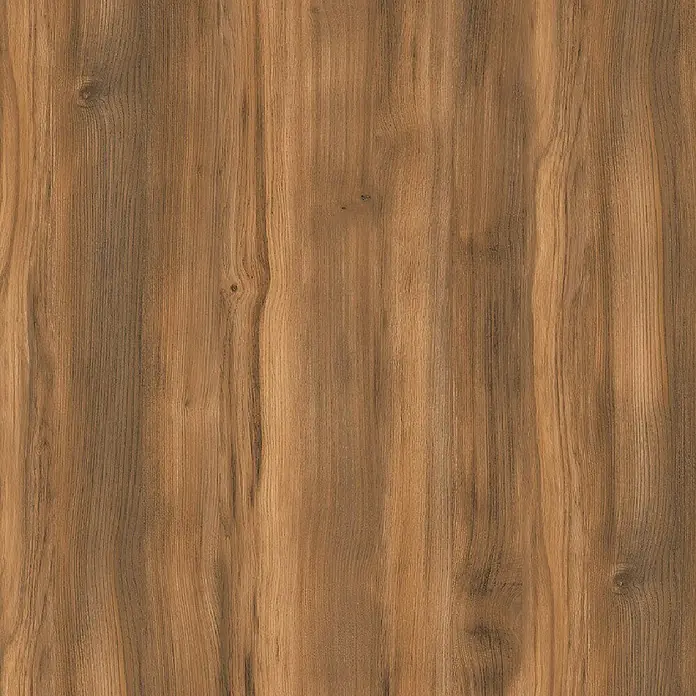 LOGOCLIC Küchenarbeitsplatte nach Maß Elementa Pro - Amber Baroque Oak, Stärke: 3,8 cm, Breite: 65 cm - Nahaufnahme einer Holzplatte mit einer Maserung in warmen Brauntönen. Ideal für Möbel- und Innendesignprojekte.