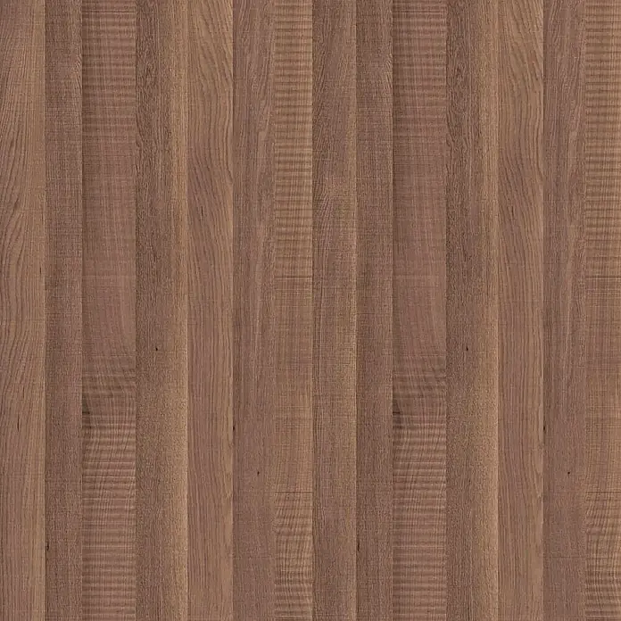 LOGOCLIC Küchenarbeitsplatte nach Maß Elementa Pro - Sheridan Cross, Stärke: 3,8 cm, Breite: 65 cm - Nahaufnahme von vertikalen Holzpaneelen mit einer natürlichen Maserung, die eine warme und einladende Textur zeigen.