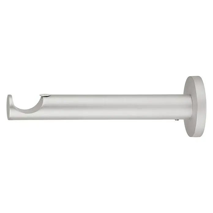Expo Ambiente Wandträger Function - Edelstahloptik, Geeignet für: Gardinenstangen Ø 25 mm, 165 mm - Silberne Gardinenstangenhalterung zur Wandmontage, ideal für die Befestigung von Vorhängen und Gardinen.