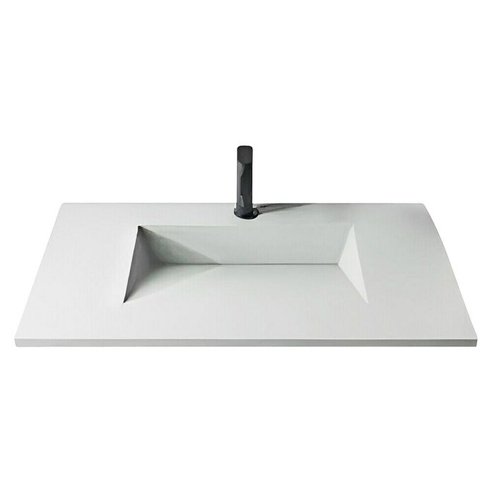 Lavabo Cairo (81 x 46 cm, Con esmalte antibacteriano, Orificios para grifo: Medio, Sin desbordamiento, Blanco) | BAUHAUS