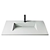 Lavabo Cairo (81 x 46 cm, Con esmalte antibacteriano, Orificios para grifo: Medio, Sin desbordamiento, Blanco) | BAUHAUS
