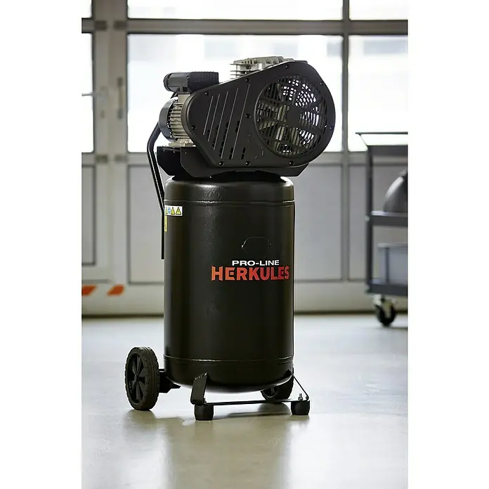 Herkules Pro-Line Compresor B2800B/3M/90 - Presión máx.: 10 bar, 2.200 W, 90 l - En la imagen, un compresor Herkules Pro-Line, una herramienta potente para aplicaciones neumáticas. Ideal para taller y obra.