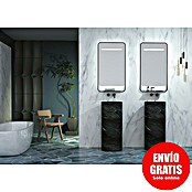 LedImex Espejo con luz LED Concept (90 x 100 cm, Función antivaho, Con cargador inalámbrico, Negro) | BAUHAUS