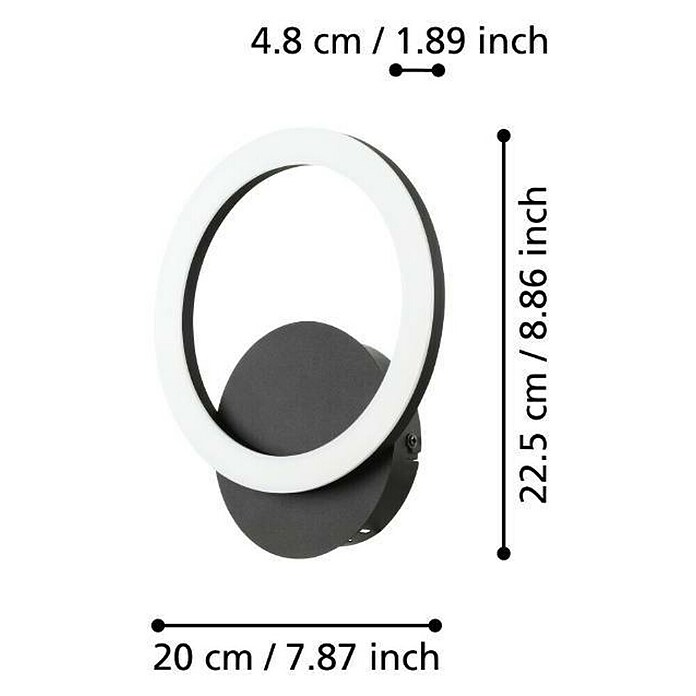 Eglo LED-Deckenleuchte PARRAPOS-Z (12 W, L x B x H: 20 x 24 x 24 cm, Schwarz) | BAUHAUS