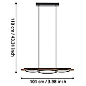 Eglo Boyal LED-Pendelleuchte (40,5 W, L x B x H: 101 x 40 x 110 cm, Schwarz/Braun-rustikal, Warmweiß) | BAUHAUS