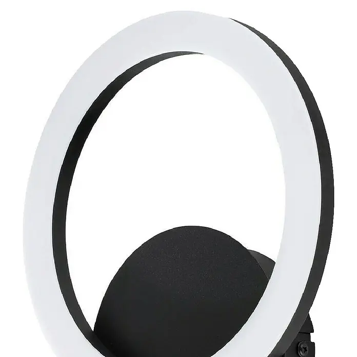 Eglo LED-Deckenleuchte PARRAPOS-Z - 12 W, L x B x H: 20 x 24 x 24 cm, Schwarz - Elegante LED-Wandleuchte mit ringförmigem Design in Schwarz und Weiß für eine moderne Beleuchtung. Stilvolle Akzentbeleuchtung für jeden Raum.