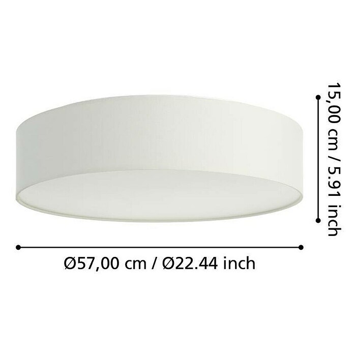 Eglo LED-Deckenleuchte rund ROMAO-Z (35 W, Ø x H: 57 x 15 cm, Weiß, RGBW) | BAUHAUS
