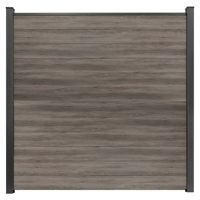 GroJa BasicLine Steckzaun Schmal (180 x 180 cm, Monument Oak) | BAUHAUS