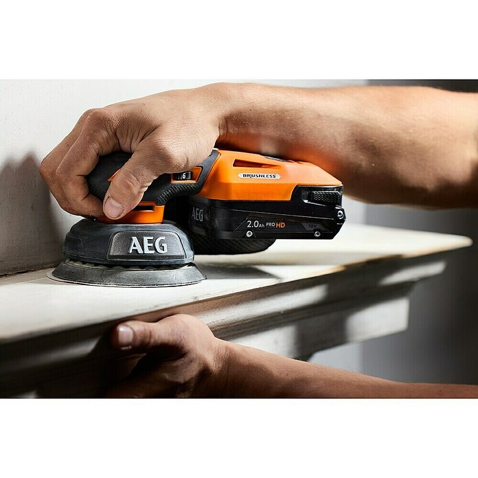 AEG Pro 18V Lijadora excéntrica de batería BEX 18SBL-125 (18 V, Sin batería, Diámetro disco de lija: 125 mm) | BAUHAUS
