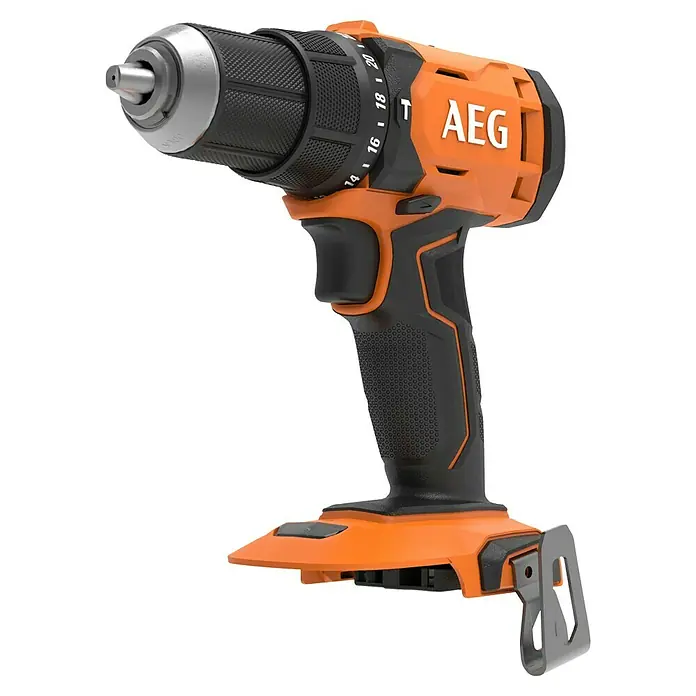 AEG Pro 18V Akku-Schlagbohrschrauber BSB 18G4-0 - 18 V, Ohne Akku, 60 Nm - Orange-schwarzer AEG Akku-Bohrschrauber mit texturiertem Griff und Metallbohrfutter.