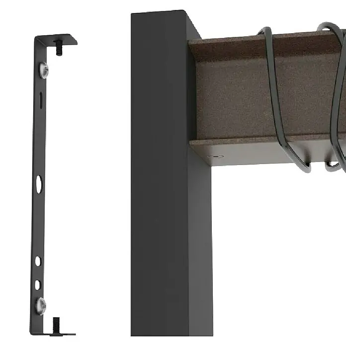 Eglo Wandleuchte TOWNSHEND 4 - 10 W, L x B x H: 80 x 0 x 19 cm, Schwarz/Braun, E27 - Ein detailliertes Bild eines modernen Küchenschranks in dunklen Farbtönen, das die elegante Inneneinrichtung hervorhebt.