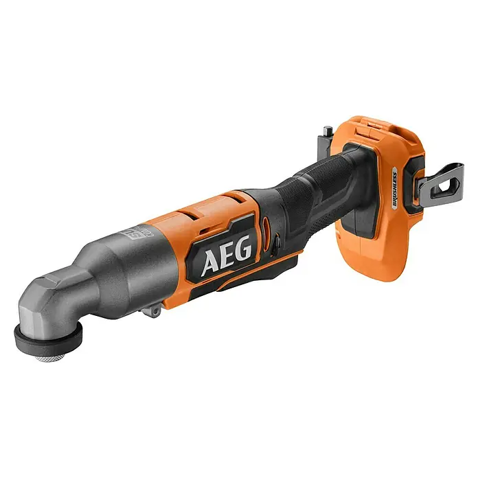 AEG Pro 18V Akku-Winkelbohrschrauber BSS 18SRABL - 18 V, Ohne Akku, 150 Nm - Oranger und schwarzer AEG Akku-Winkelschlagschrauber mit bürstenlosem Motor für enge Stellen.