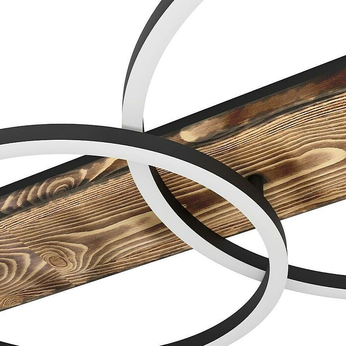 Eglo Boyal Plafón LED (24 W, 78 x 40 x 9 cm, Madera/Claro, Blanco cálido, Número de bombillas: 2 ud.) | BAUHAUS
