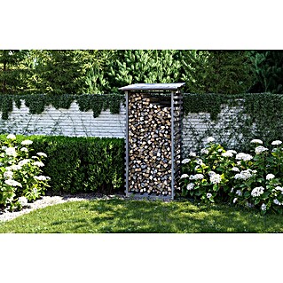 Joda Kaminholzregal (100 x 100 x 201 cm, Holz, Grau)